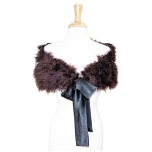 Plush LAPIS Feather Wrap/Shrug w/ Satin Lining & Ties